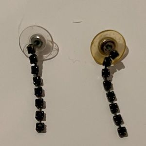 Black diamanté drop earrings